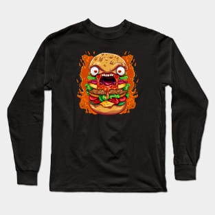 Flame-Grilled Hangry Fury: The Hamburger from Hell Long Sleeve T-Shirt